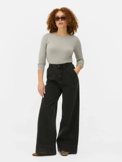 Jersey Top Met Stretch En Lange Mouwen