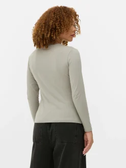 Jersey Top Met Stretch En Lange Mouwen