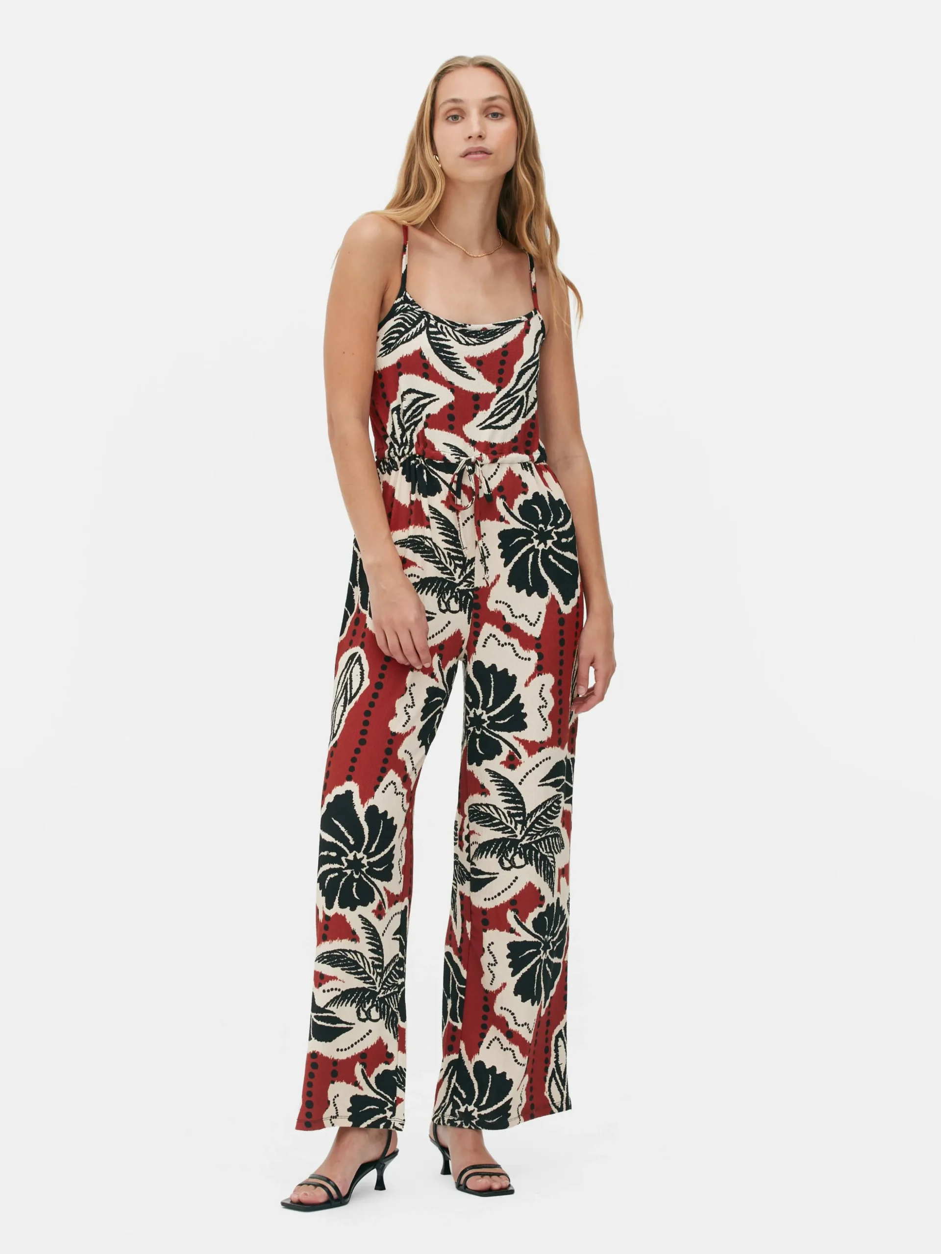 Jumpsuit Met Strikceintuur En Crêpetextuur