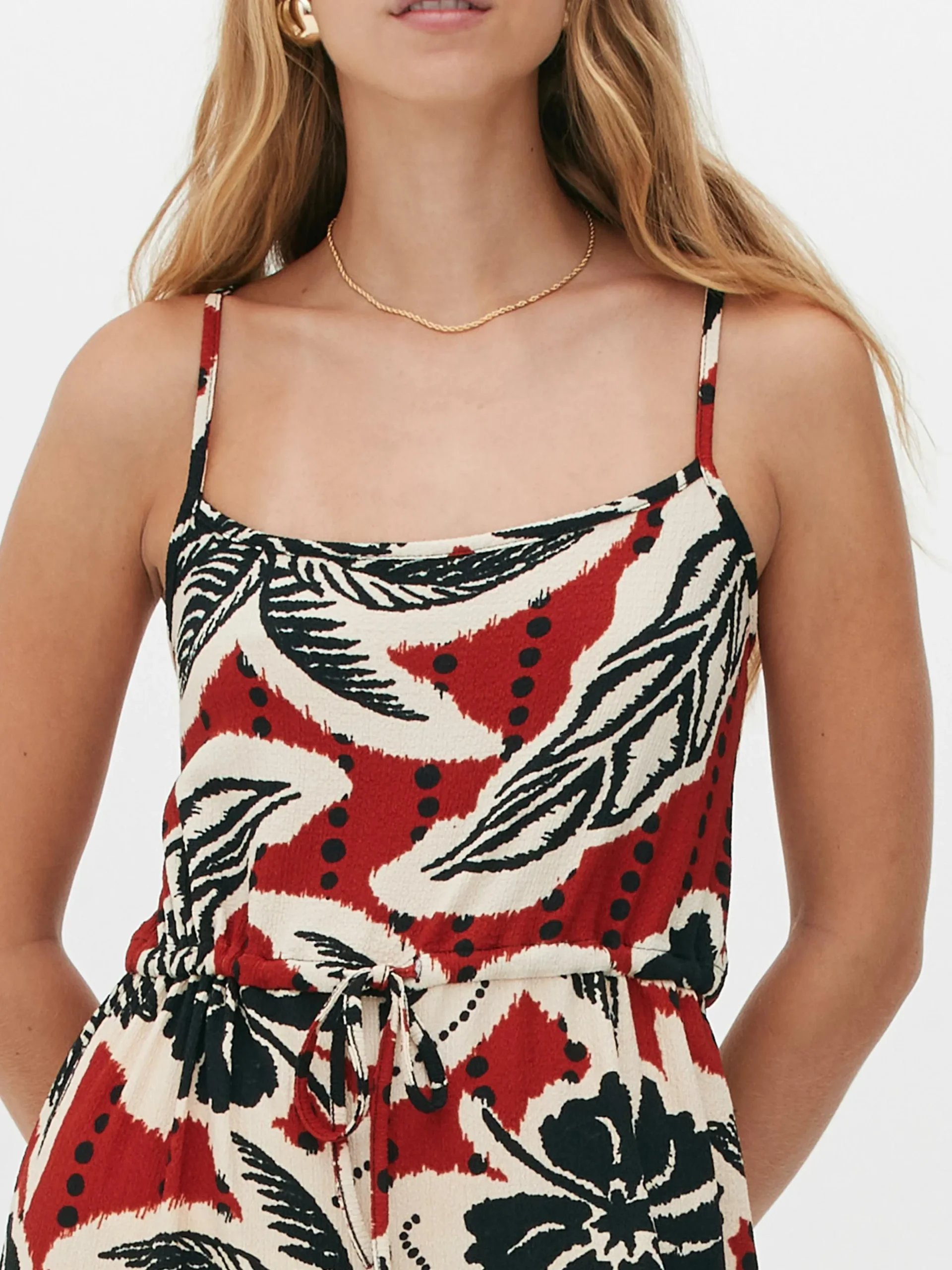 Jumpsuit Met Strikceintuur En Crêpetextuur