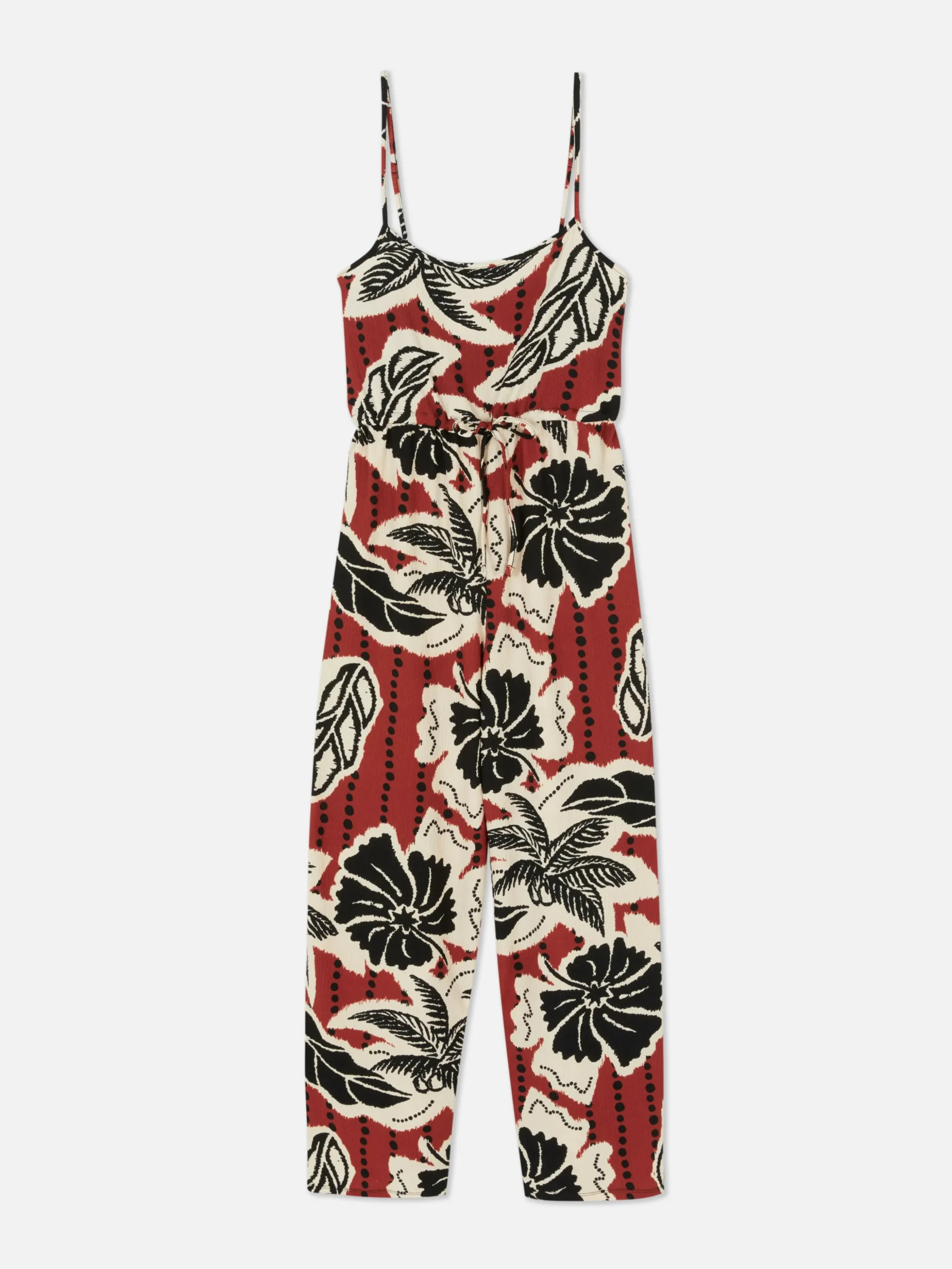 Jumpsuit Met Strikceintuur En Crêpetextuur