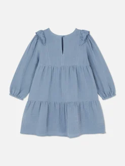 Jurk Met Broderie Anglaise En Stroken