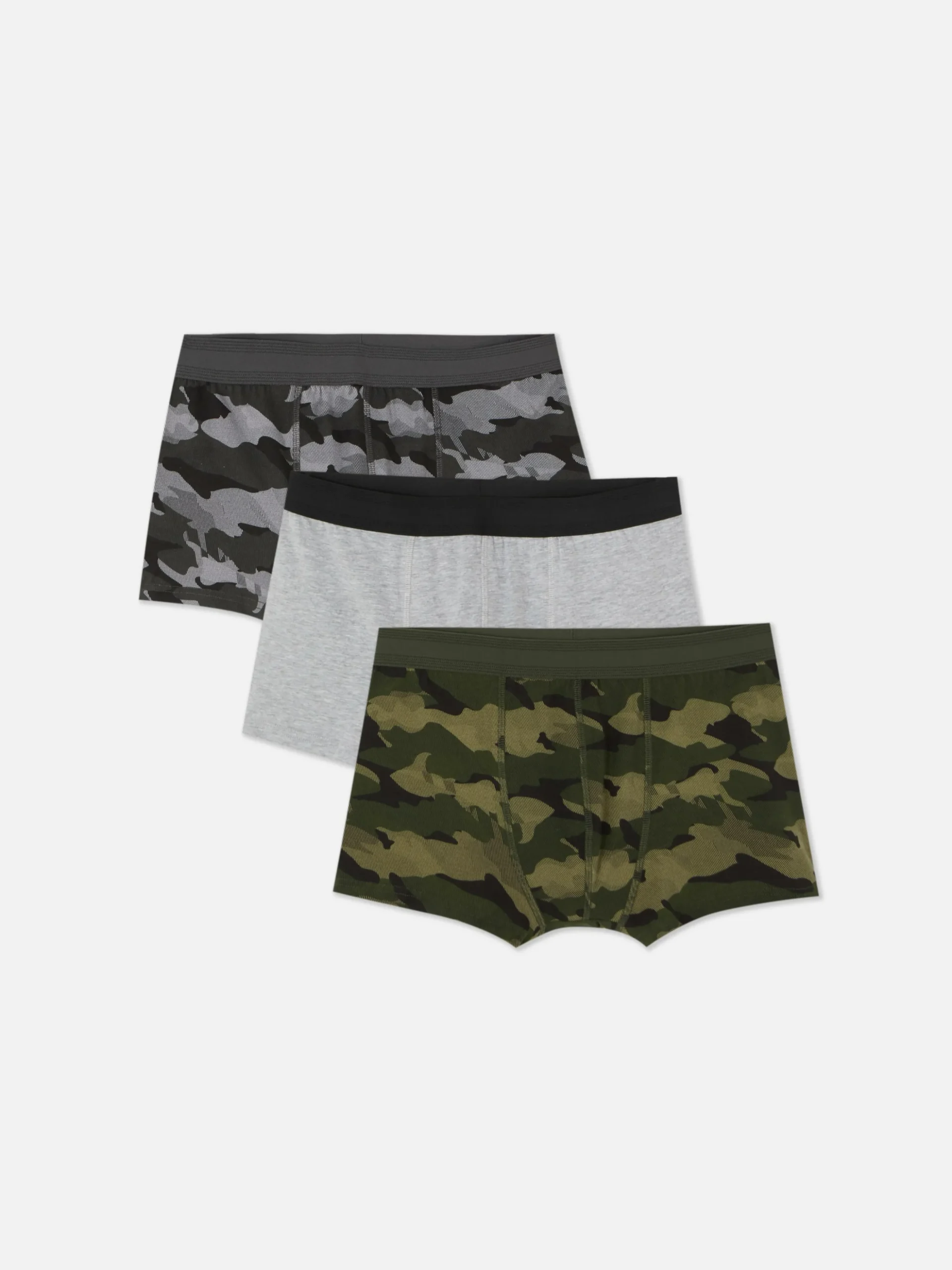 Katoenen Boxershorts Met Camouflageprint, Set Van 3