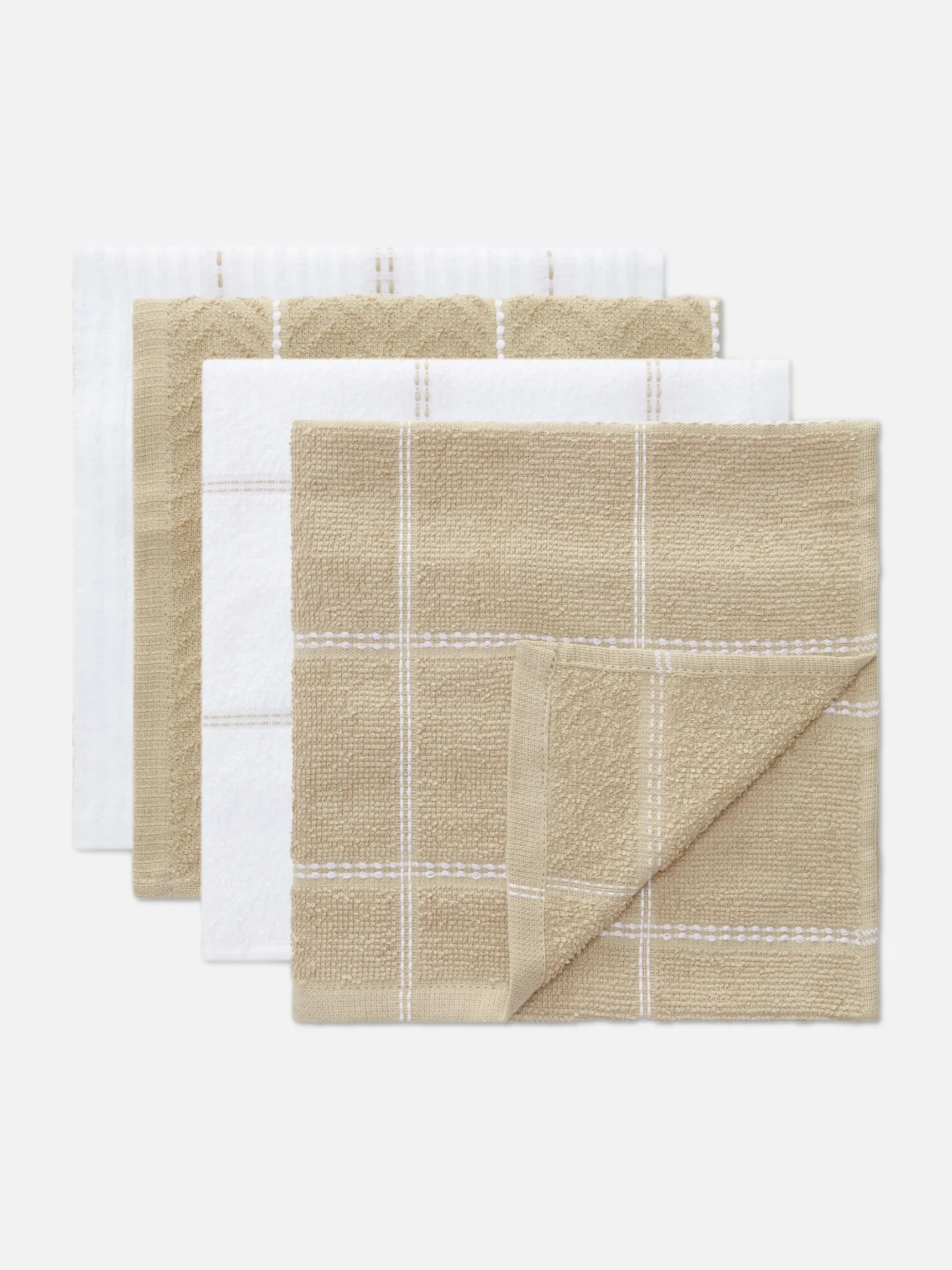 Katoenen Theedoeken Van Badstof, Set Van 4