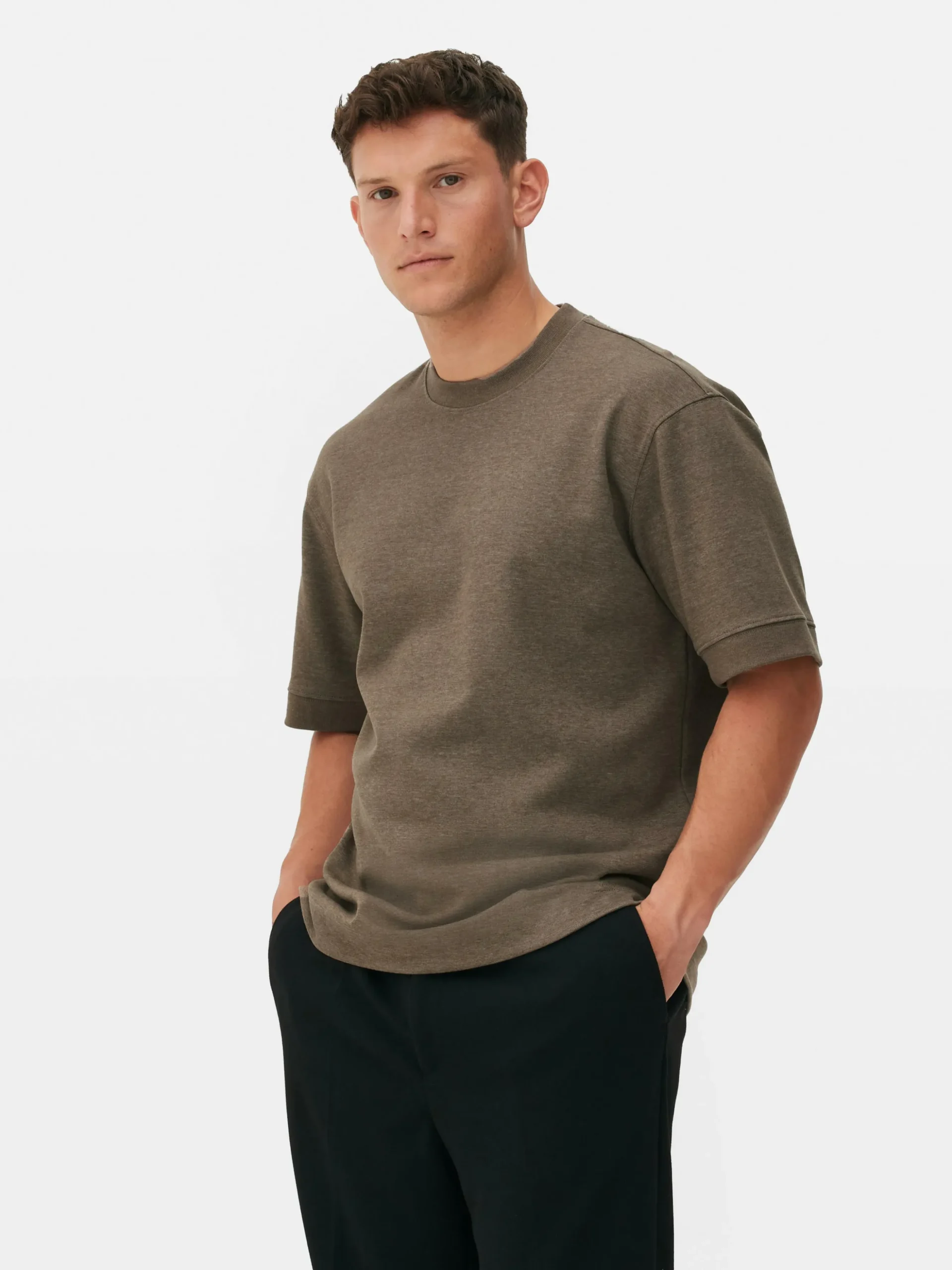 Kem T-shirt Met Ronde Hals