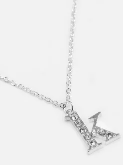 Ketting Met Initiaalhangertje Met Stras