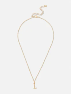 Ketting Met Initiaalhangertje Met Stras
