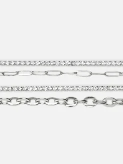 Kettingarmbanden Met Stras, Set Van 4
