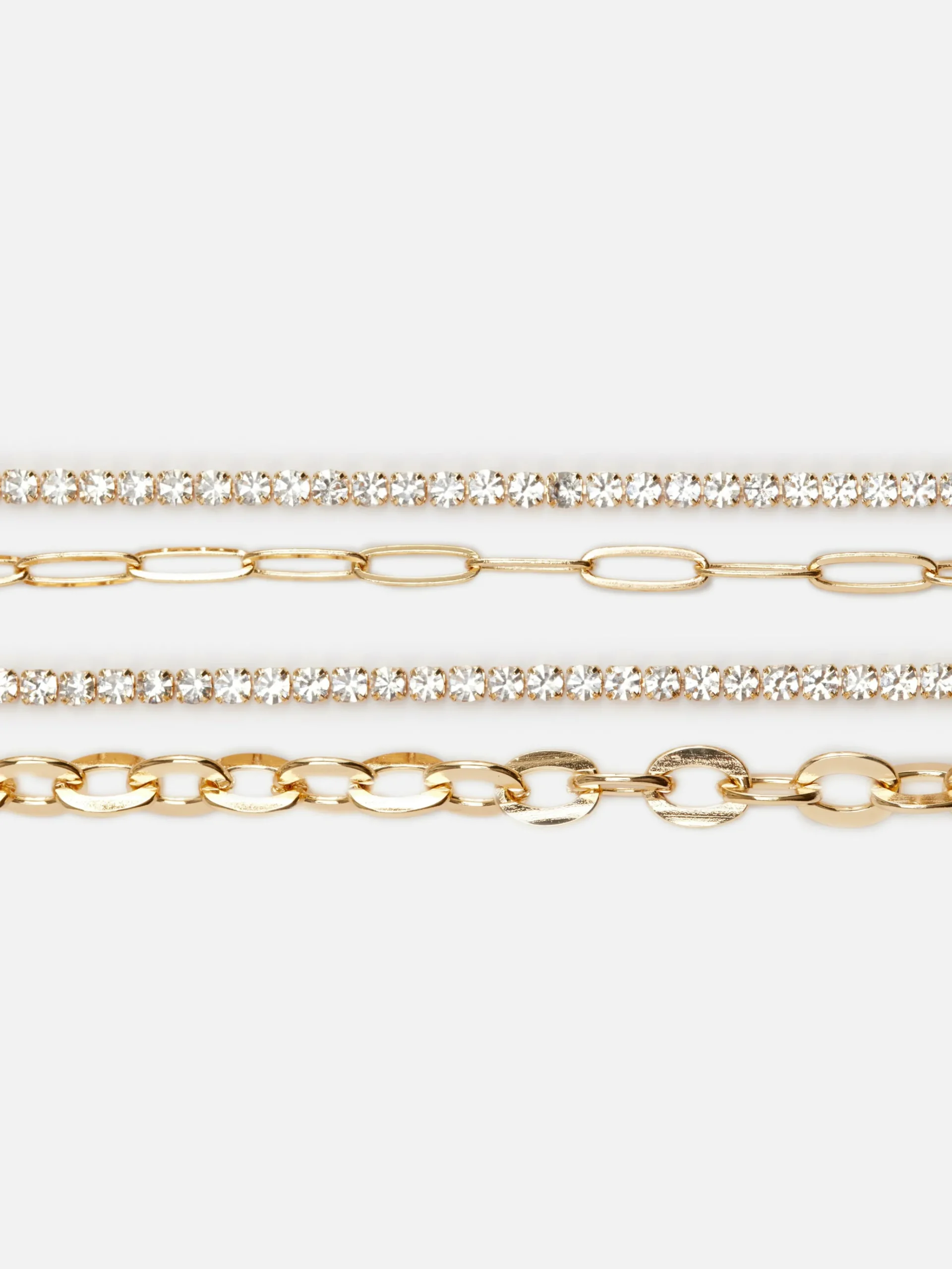 Kettingarmbanden Met Stras, Set Van 4