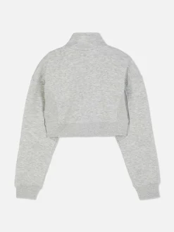 Kort Sweatshirt Met Opstaande Kraag