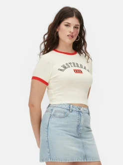 Kort T-shirt Met Contrasterende Biezen Amsterdam