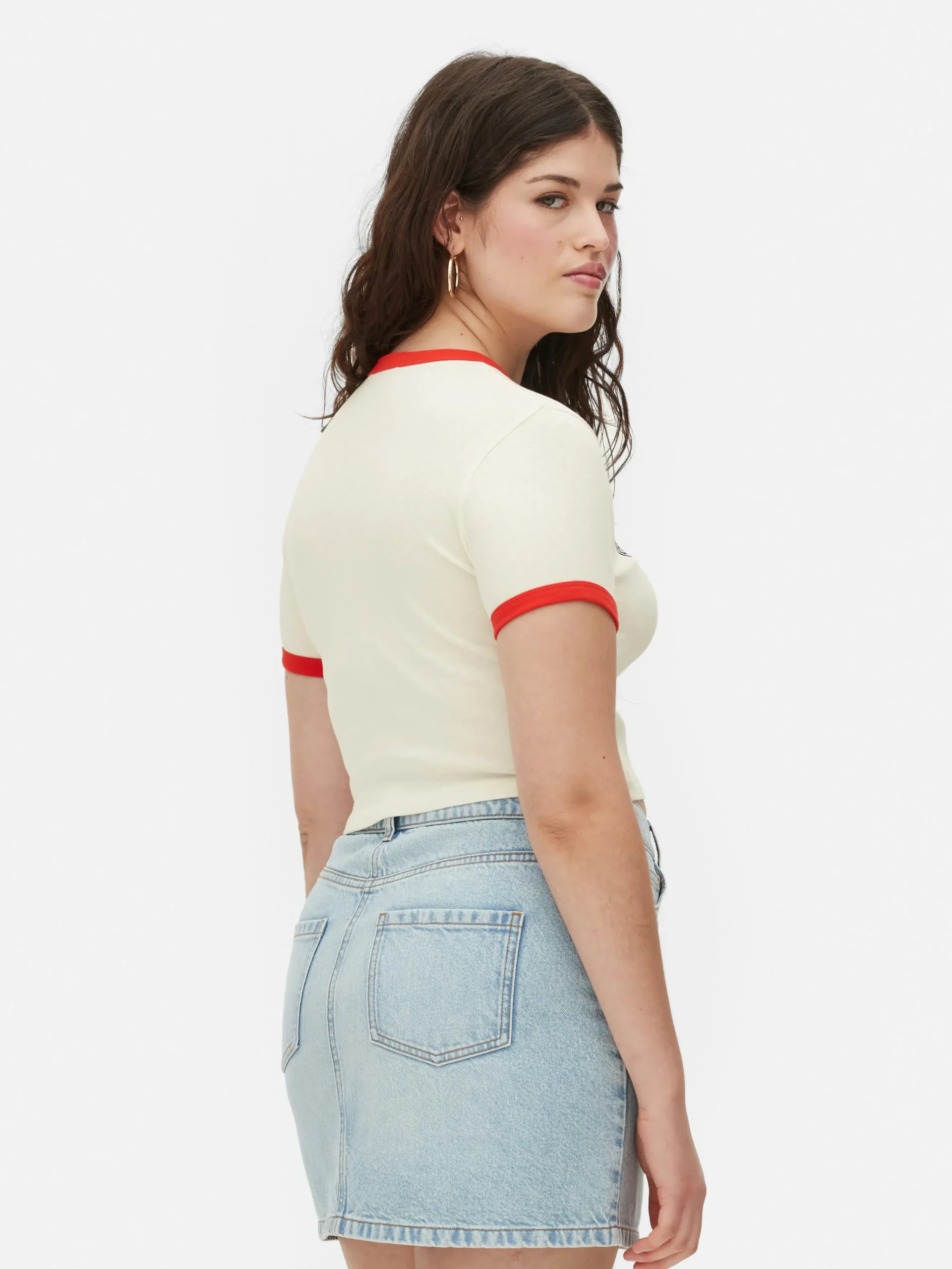 Kort T-shirt Met Contrasterende Biezen Amsterdam