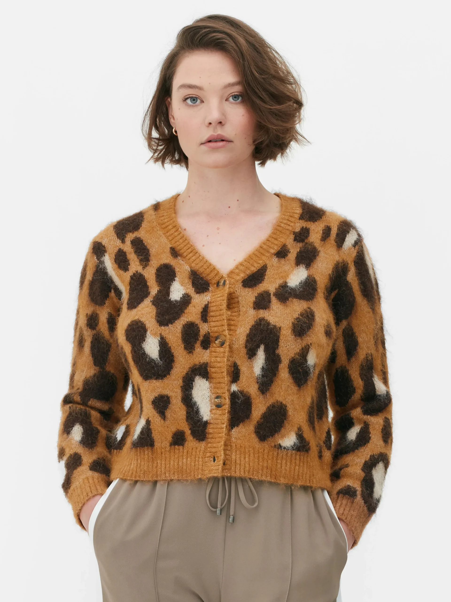 Kort Vest Met Luipaardprint