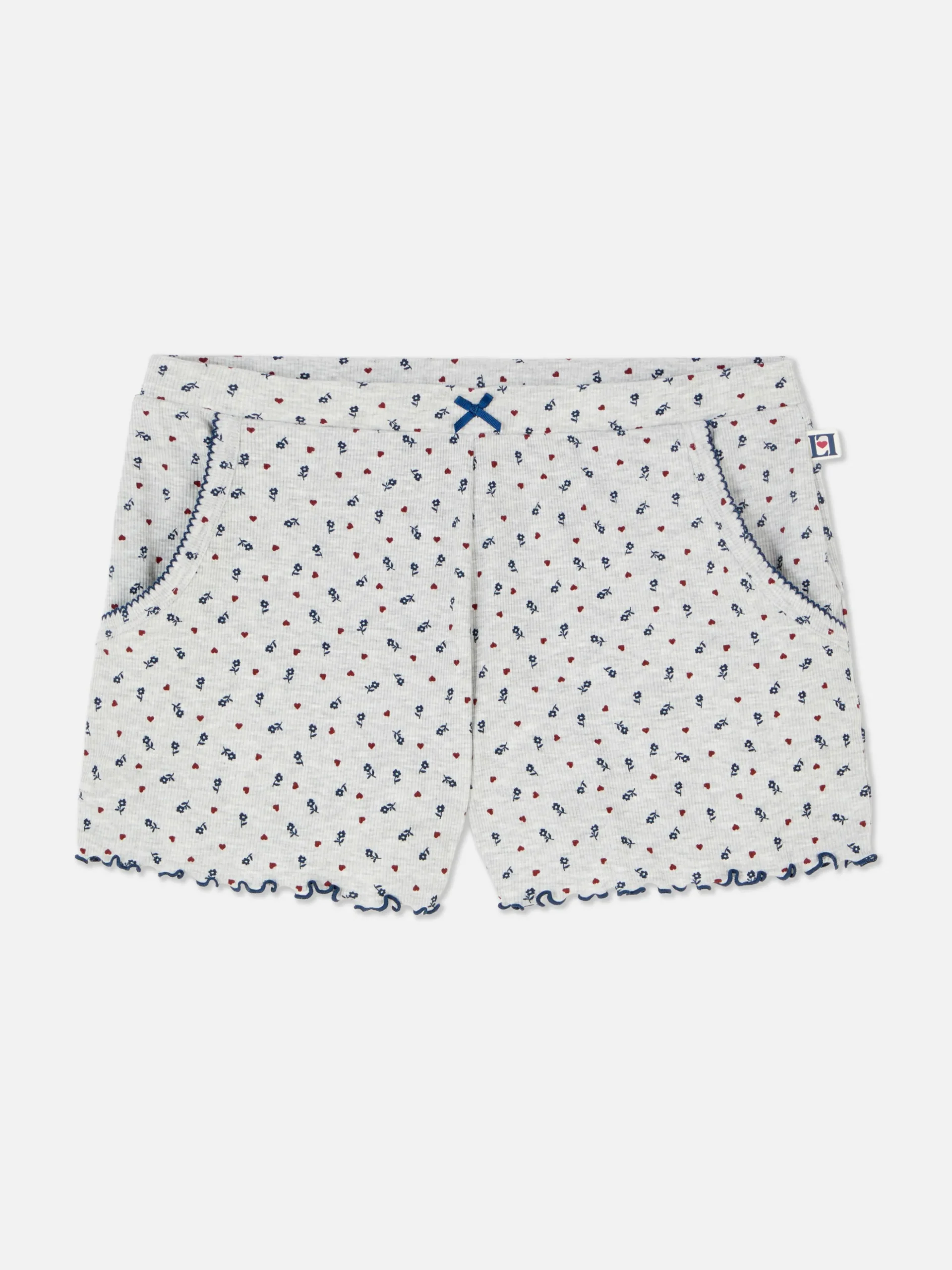 Korte Pyjamabroek Met Geschulpte Zoom En Bloemen