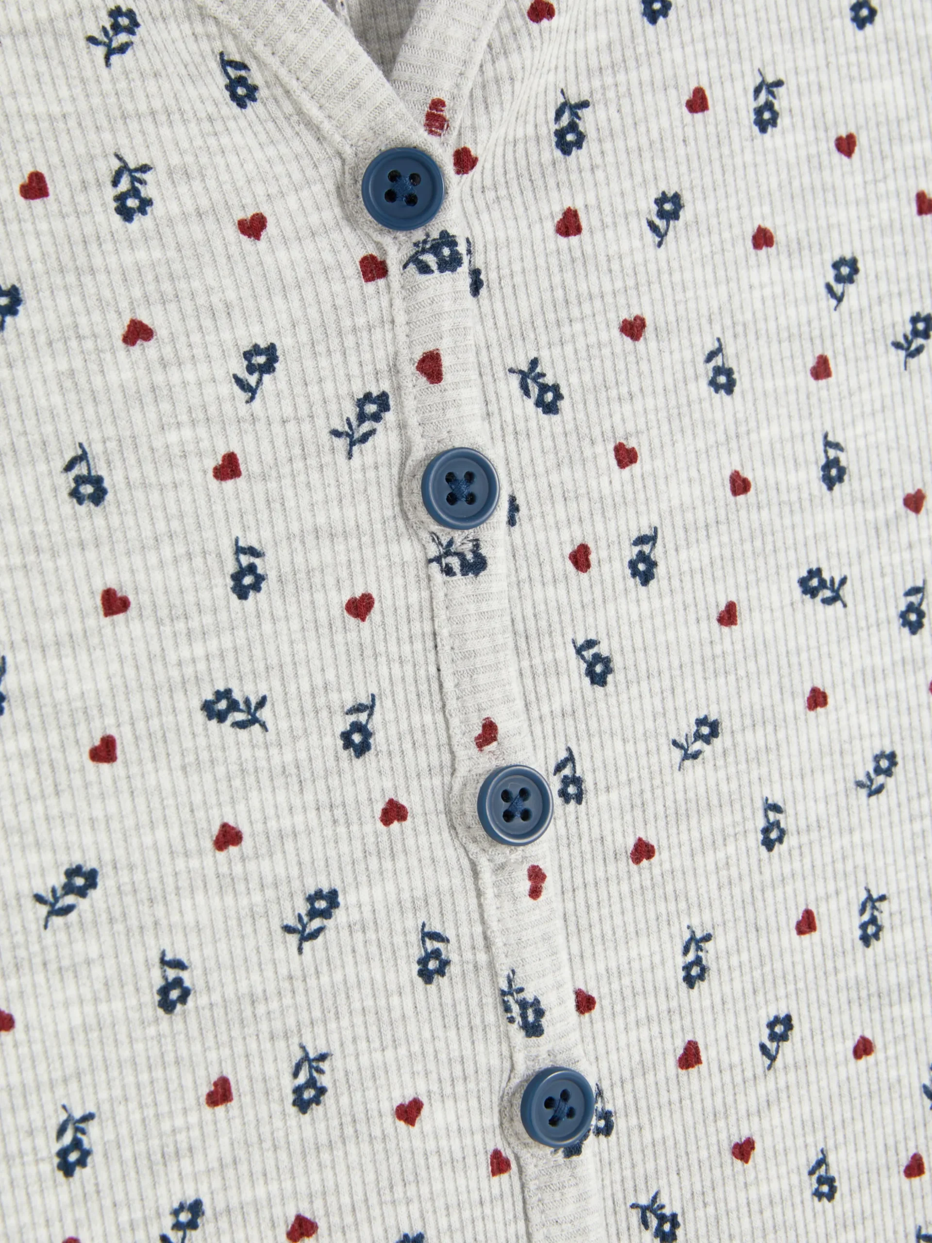 Korte Pyjamajumpsuit Van Ribstof Met Bloemenprint
