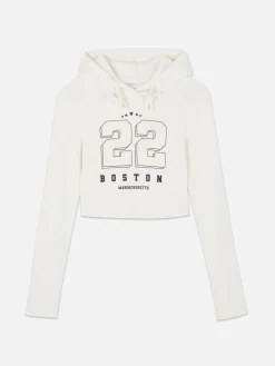 Korte Top Met Capuchon En Print