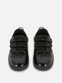 Lakleren Sneakers Met Drie Bandjes