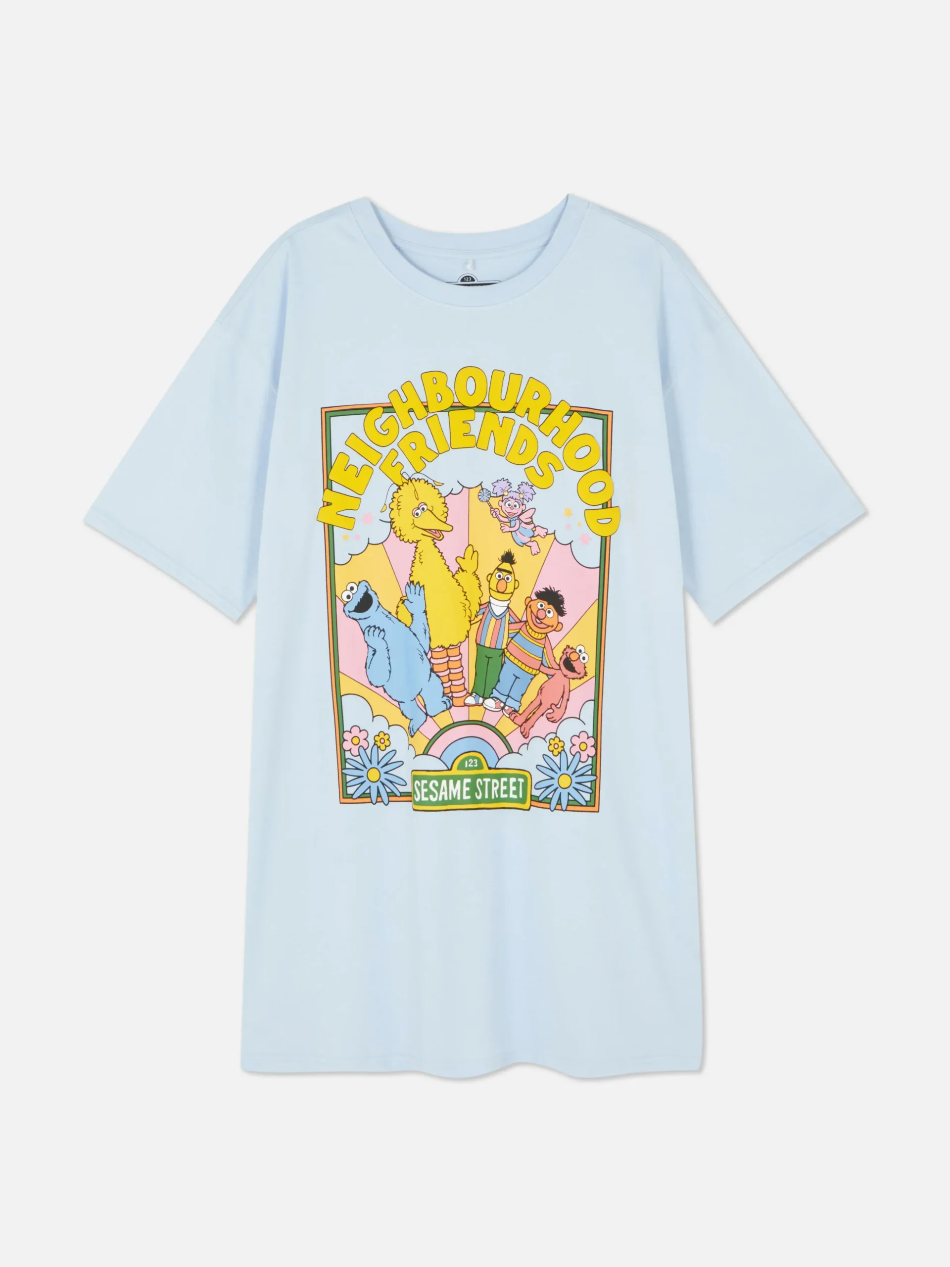 Lang Oversized Slaap-T-shirt Sesamstraat