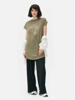 Lang T-shirt Met Ronde Hals