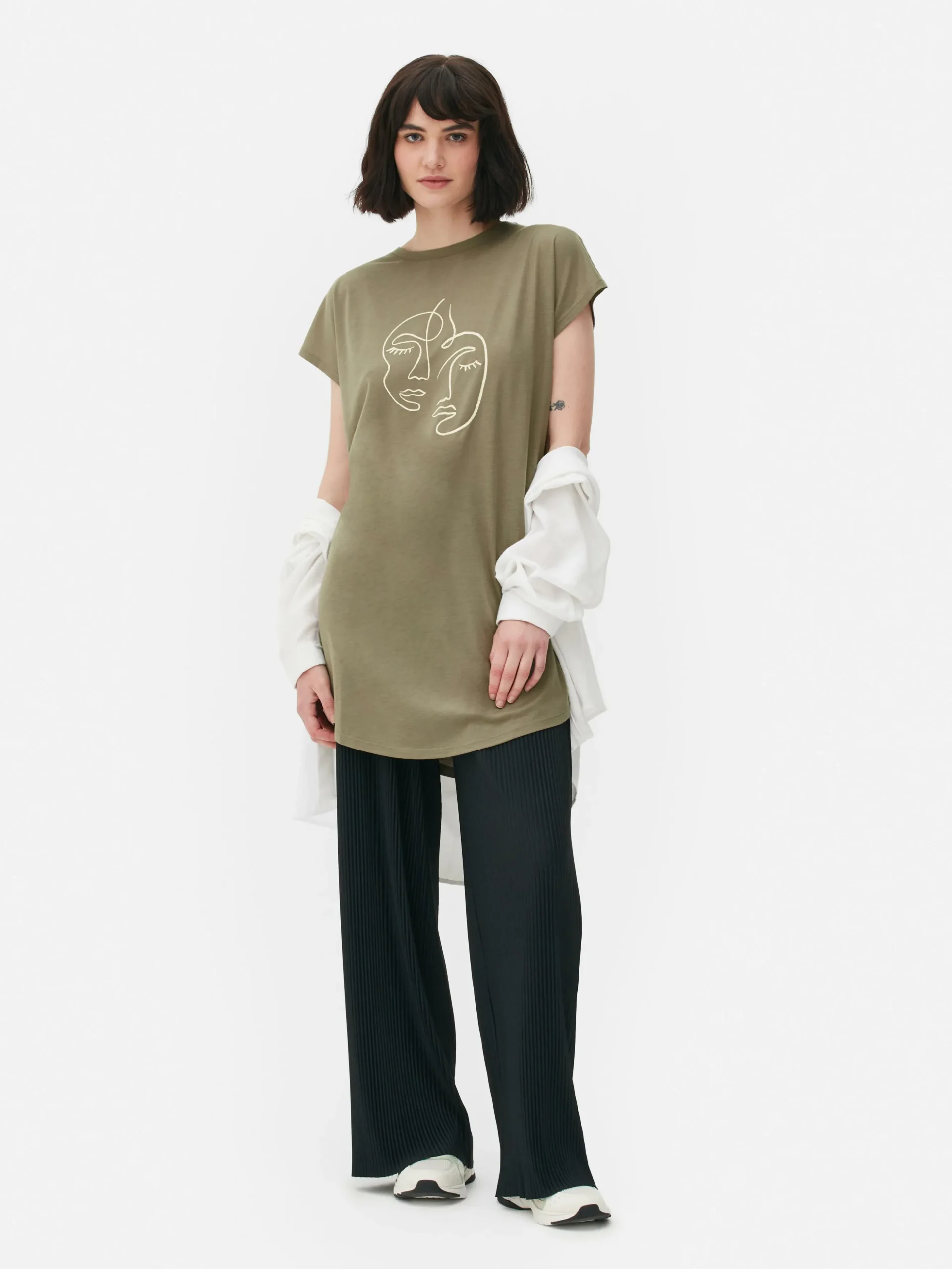 Lang T-shirt Met Ronde Hals