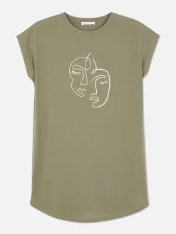 Lang T-shirt Met Ronde Hals