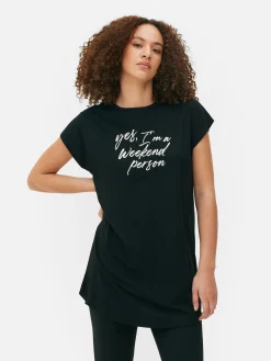 Lang T-shirt Met Ronde Hals