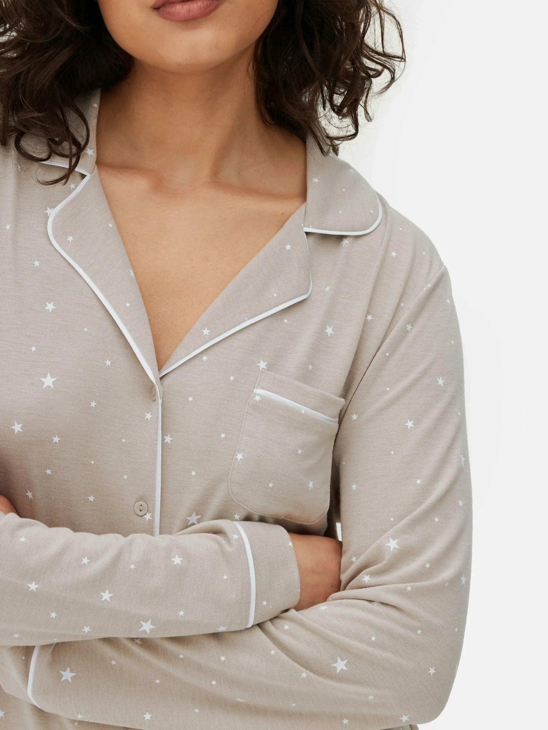 Lange Boyfriend-pyjama Met Patroon