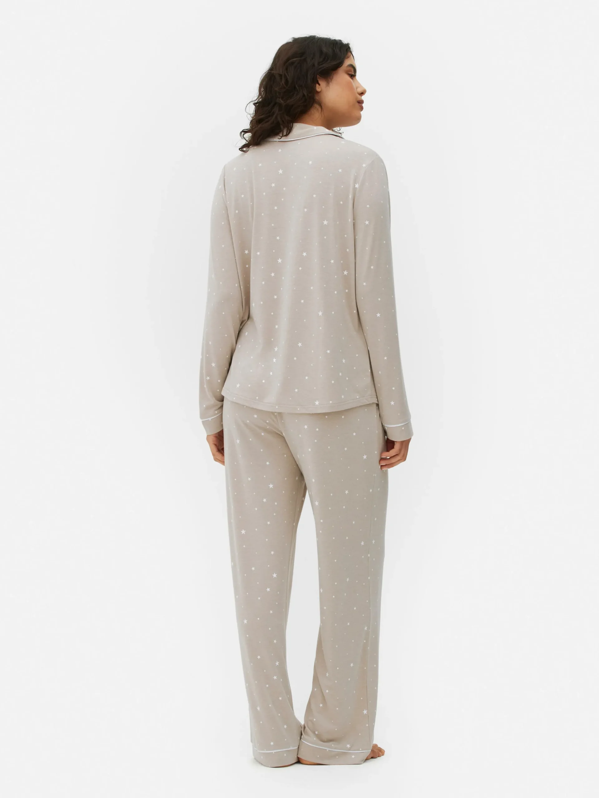 Lange Boyfriend-pyjama Met Patroon