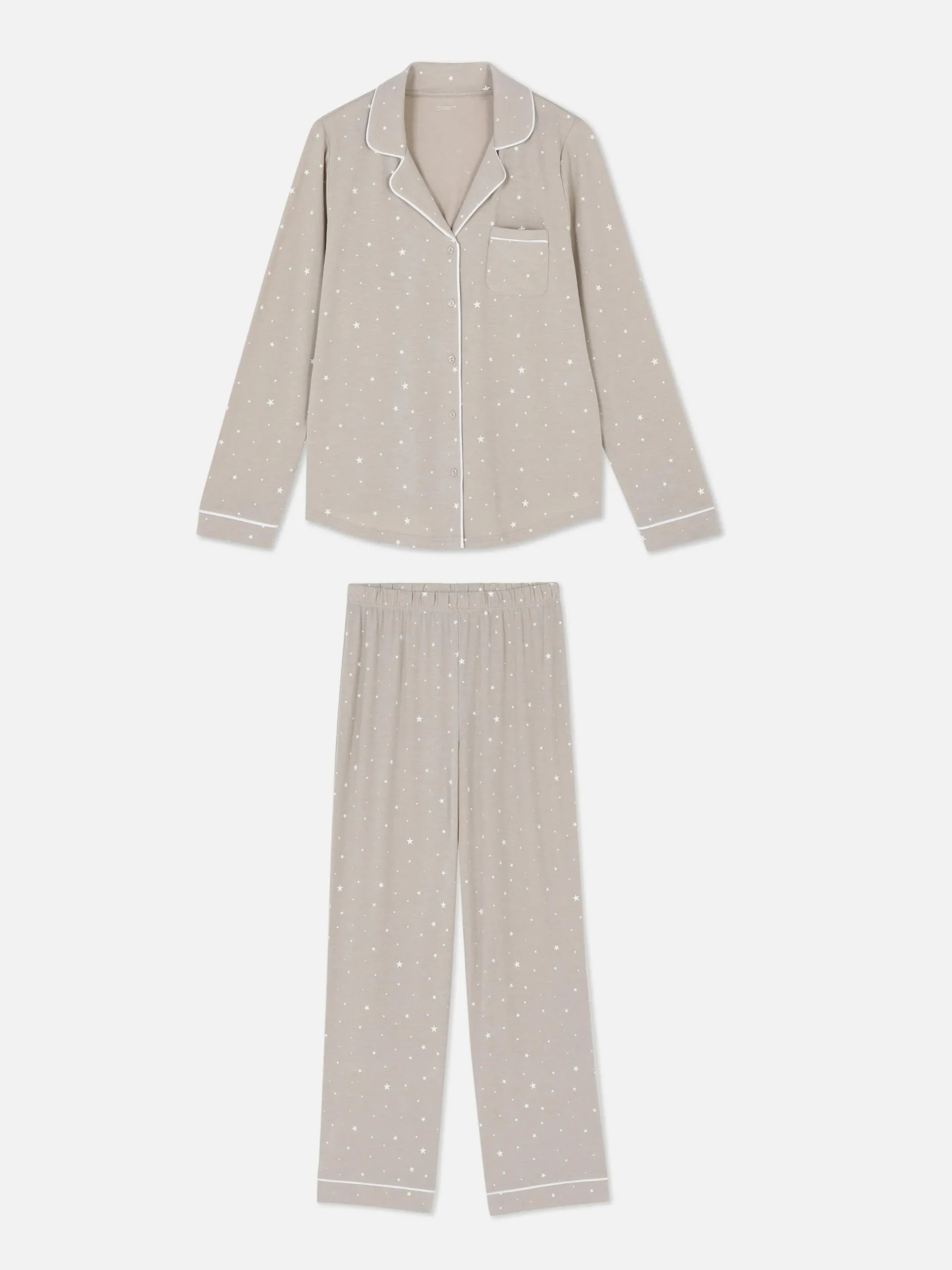 Lange Boyfriend-pyjama Met Patroon