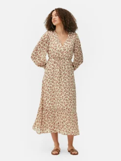 Lange Jurk Met V-hals In Bohostijl