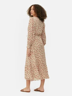 Lange Jurk Met V-hals In Bohostijl