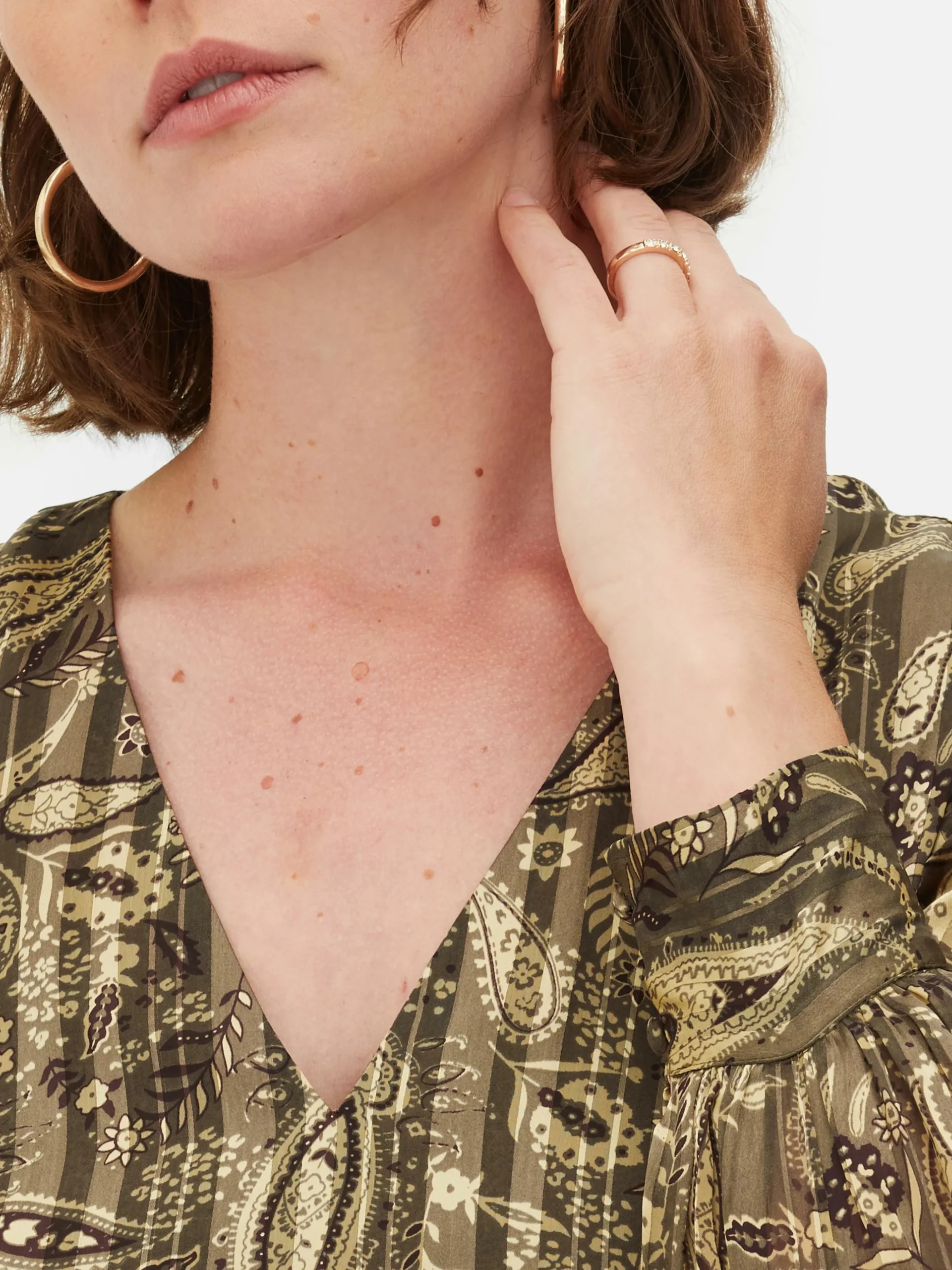 Lange Jurk Met V-hals In Bohostijl