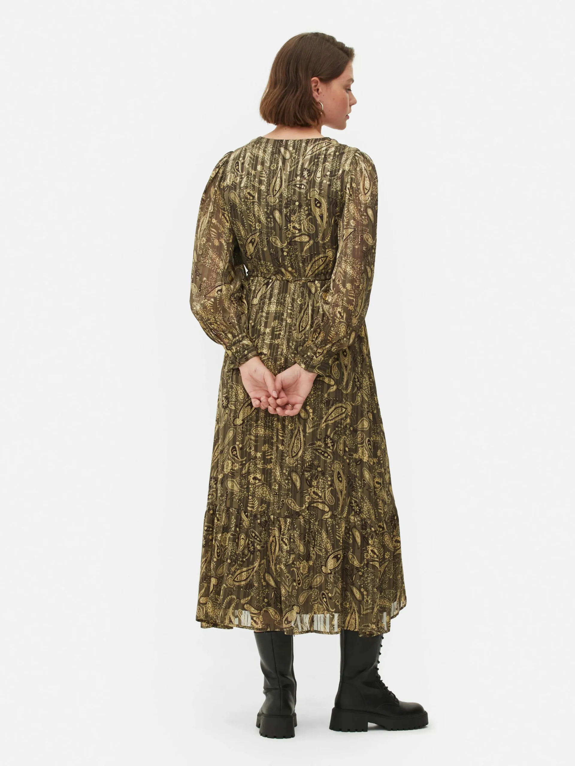 Lange Jurk Met V-hals In Bohostijl