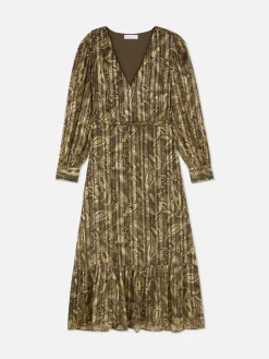 Lange Jurk Met V-hals In Bohostijl