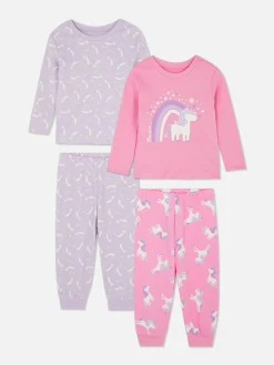 Lange Pyjama Met Verschillende Prints, Set Van 2