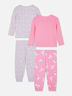 Lange Pyjama Met Verschillende Prints, Set Van 2