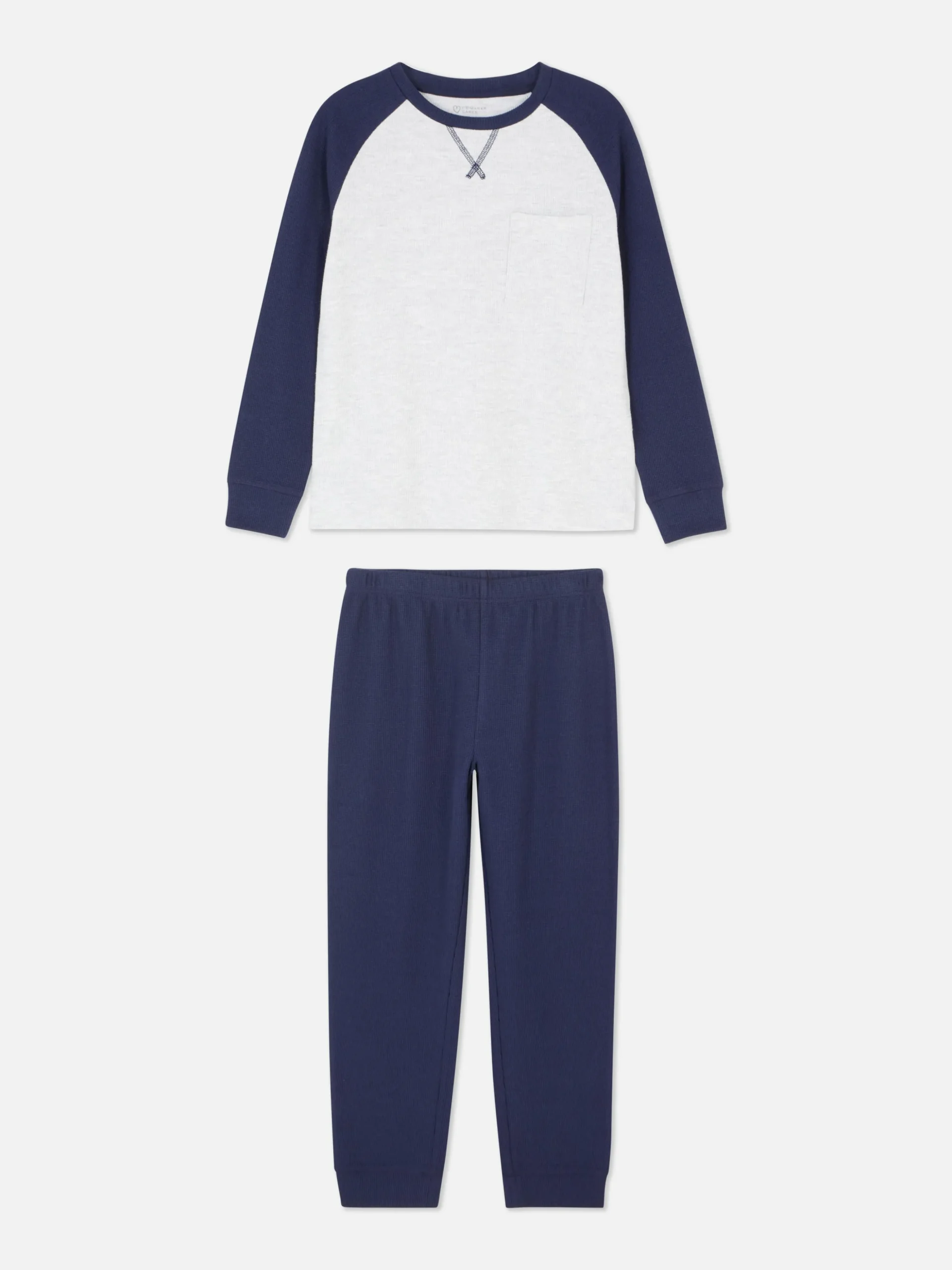 Lange Pyjama Met Wafelprint