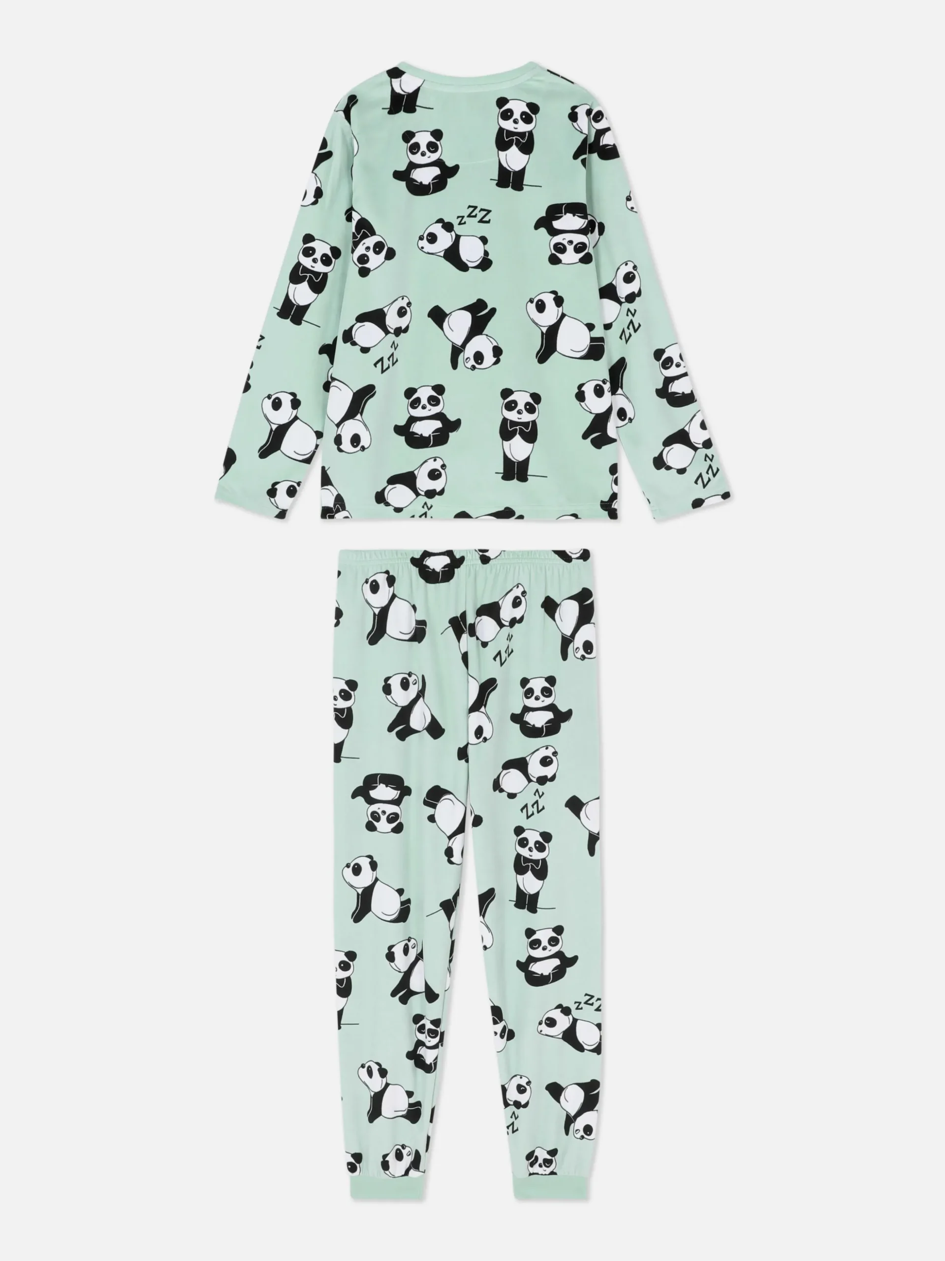 Lange Pyjama Van Velours Met Pandaprint