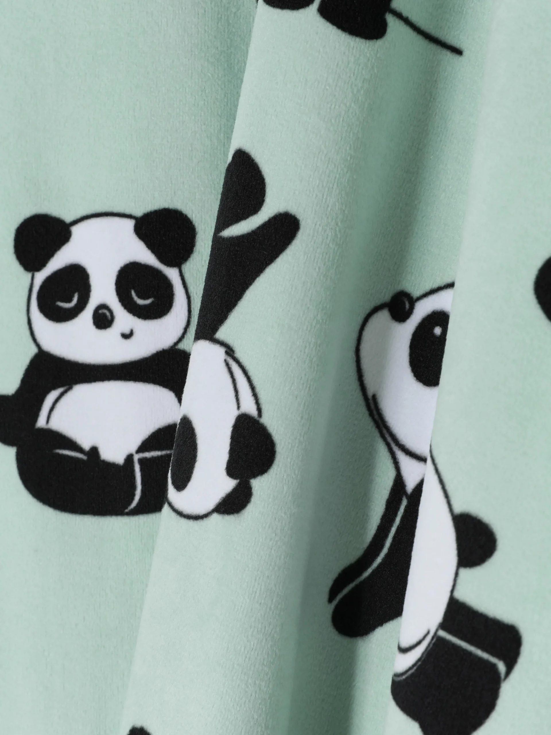 Lange Pyjama Van Velours Met Pandaprint