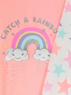 Lange Velours Pyjama Met Regenboog