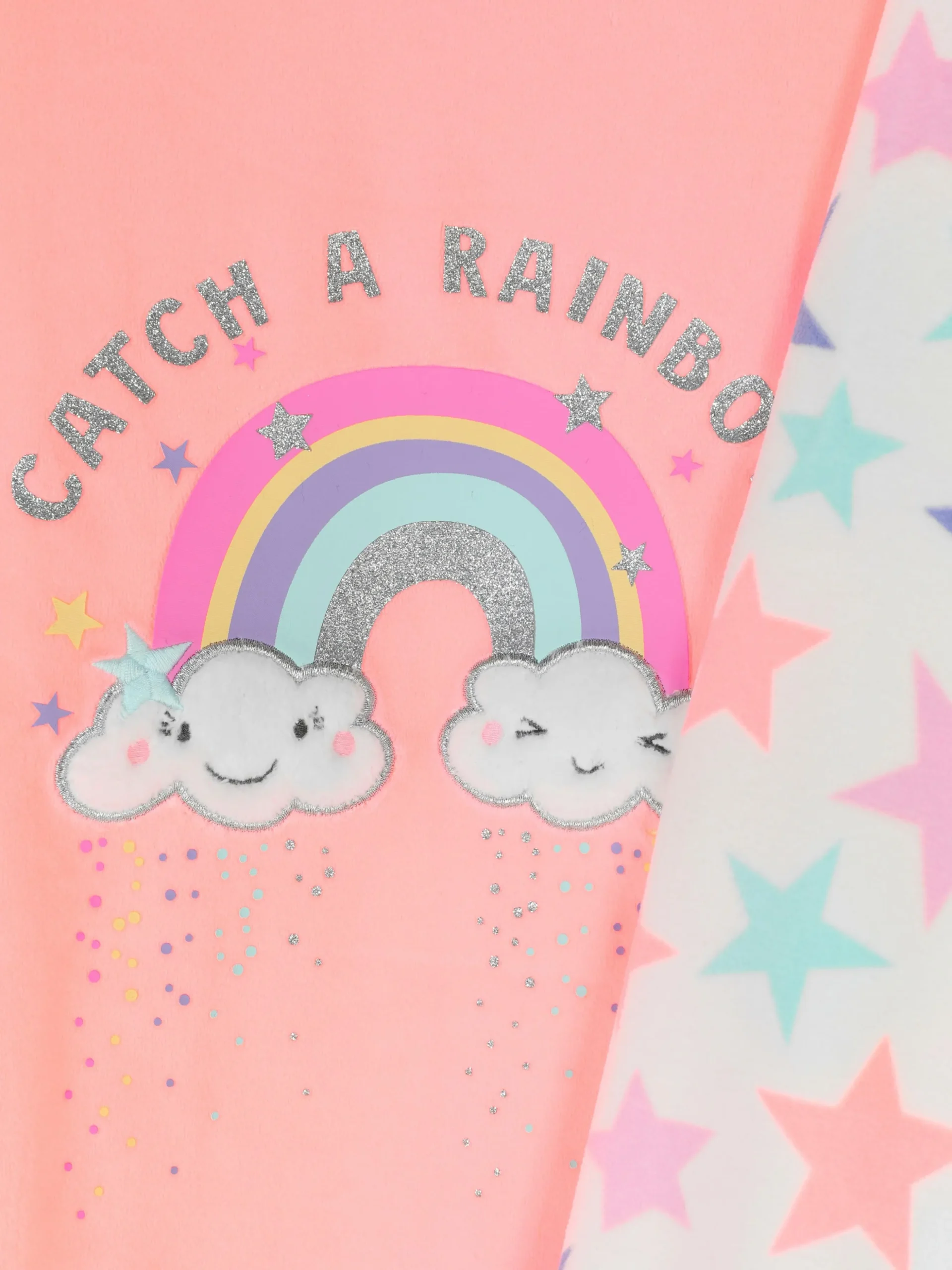 Lange Velours Pyjama Met Regenboog