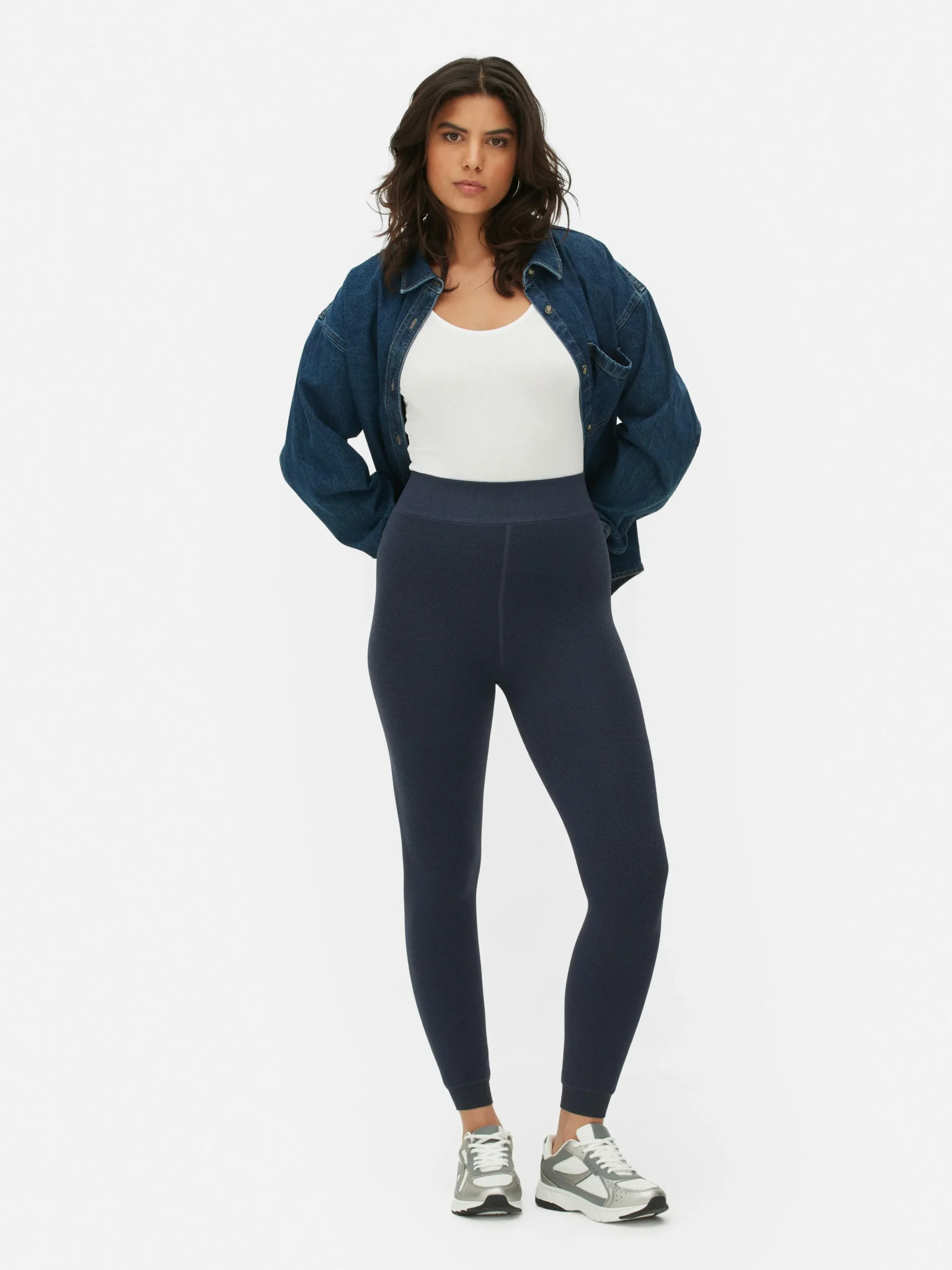 Legging Met Fluweelzachte Voering En Denimlook
