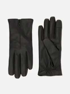 Leren Handschoenen Met Polsinkeping