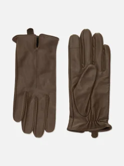 Leren Handschoenen Met Polsinkeping