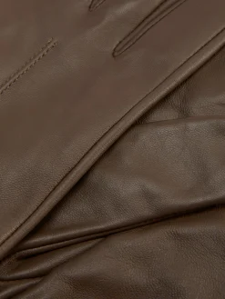 Leren Handschoenen Met Polsinkeping