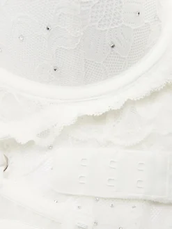 Lingerieset Van String En Maximise-beha Met Kant En Stras
