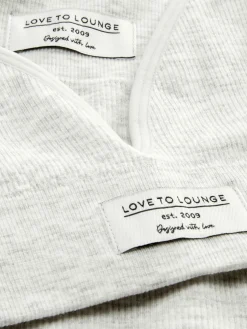 Loungeset Met Bralette En Korte Broek Van Ribstof