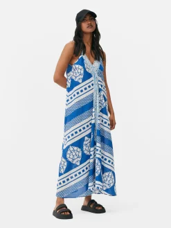 Luchtige Maxi-jurk Met Tegelprint