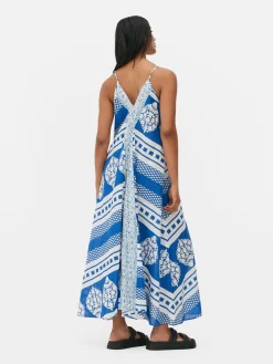 Luchtige Maxi-jurk Met Tegelprint
