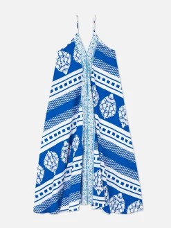 Luchtige Maxi-jurk Met Tegelprint
